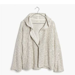 Madewell Textural Hooded Jacket Boxy Fit Open Front Gray Size XS